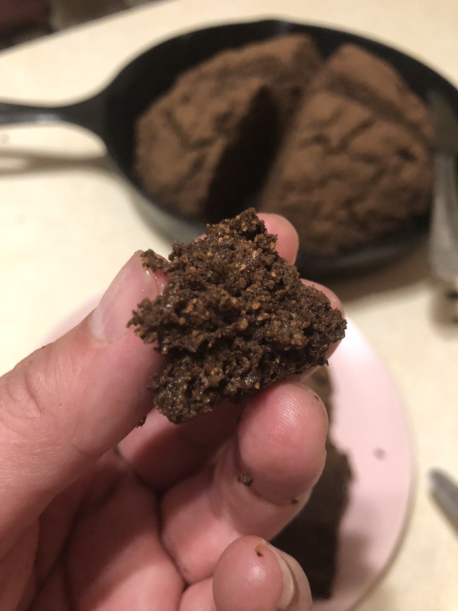 The resulting bread is crumbly, seedy, and kinda heavy. I winged the recipe. I added 2 Tbsp of sugar to cut the bitterness.It’s tasty! The texture is kinda like a hippie brownie. But the taste is hard to explain. Boba milk tea?I ate it with homemade sauerkraut and liverwurst.