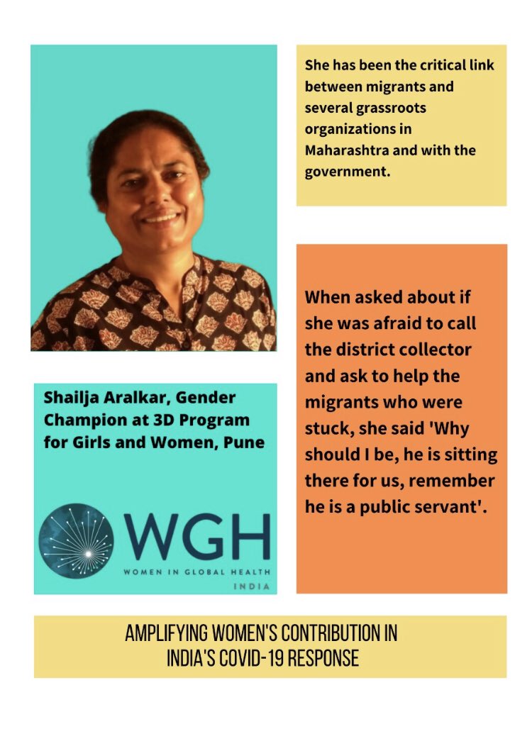 Meet Shailja Aralkar, our unsung #women warriors for #COVID19.  
Well known for her gender work #EqualEverywhere. In current crisis, boldly she stood with migrant workers bridging the conversation between them and bureaucrats in #Maharashtra #womenIndia.