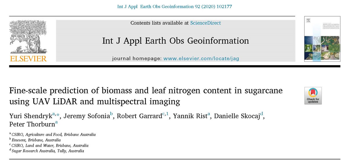 peterthorburn2's tweet image. Drone Remote Sensing: Take home messages from this #drones work: (1) You can predict #sugarcane biomass ~8 months before harvest. (2) Leaf #nitrogen equally well predicted. (3) Multispectral and/or LiDAR outperform #NDVI. Get the paper at- sciencedirect.com/science/articl… #1622app #GBR