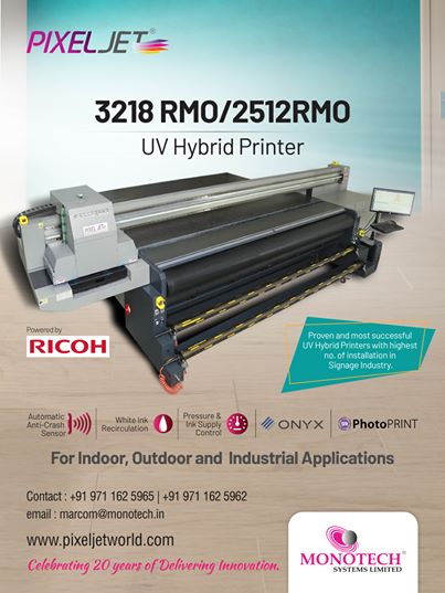 MonotechSystems's tweet photo. Pixeljet® UV Hybrid Series
Proven and most successful UV Hybrid Printers with highest number of installations in the signage and industrial applications.
#pixeljet #monotech #uvprinting #signage #wideformatprinting #greentechnology #outdoorsignage https://t.co/bC1Tdj3l5p