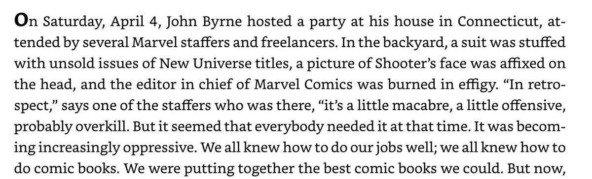In the late 1980s, Marvel workers literally burned an effigy of their Editor in Chief at a bbq