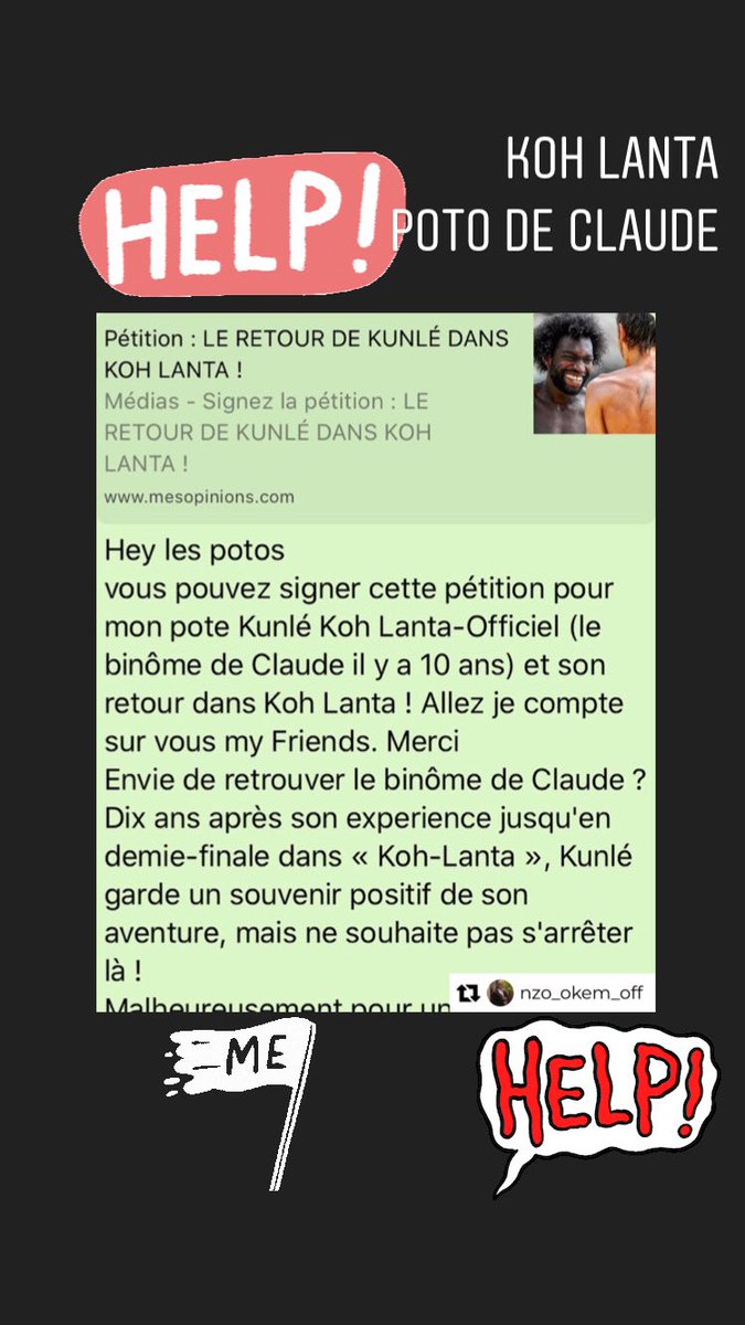 eboomcommunica1's tweet photo. #kunlé le retour à #kohlanta. #poto de #claudedartois, 1/2 finaliste il y a dix ans. @KohLantaTF1 @DenisBrogniart @moundirofficiel  @OkemNzo @EliottVarlot https://t.co/Rnsxj5KKKc