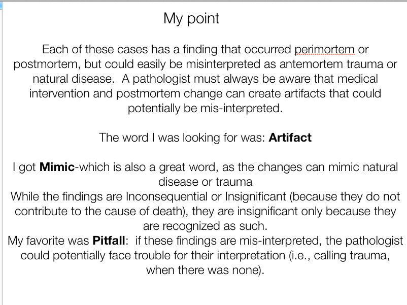  #MTPathUnknown #100 Ans4/4Explanatory slide for 1 word ? @GershonMD Great job: "Mimic" @NW_8408  @NourahAlHogail Great job working through to "Artifact" @JulianBurton15 Great contribution: "Pitfall" @Karl_Love_  @drkhchavali  @DrBobJohnston Good job identifying changes