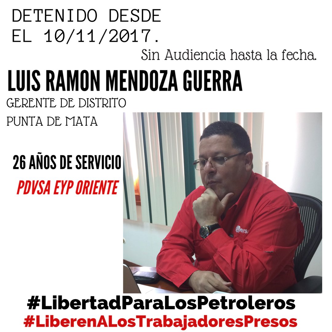 Karlucho49's tweet photo. #LiberenALosTrabajadoresPresos #LibertadParaLosPetroleros Una vida entera al servicio a la industria petrolera y hace casi tres años que mantienen a mi papá y a sus compañeros recluidos en Tocuyito, lejos de cualquier familiar que puedan asistirlos inclusive con sus medicamentos! https://t.co/5uc8ftQtRj