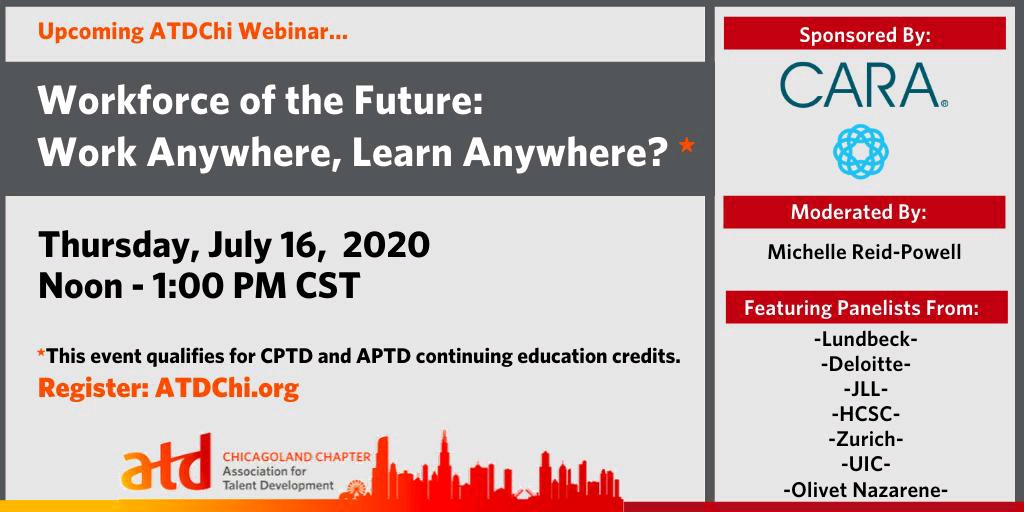 rethinkLnD's tweet photo. Upcoming #ATDChi Webinar: Join a panel of learning leaders from some of the Midwest’s largest organizations as they discuss the future of work and learning. Register at https://t.co/qioEFKNc7z
#futureoflearning https://t.co/HAn4jbFmoh