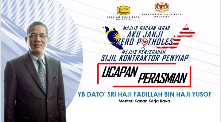 CSFJ_JKR's tweet photo. | 3.7.2020 |- Jumaat

Sedang berlangsungnya Perasmian Majlis Aku Janji #ZeroPotholes &amp; Penyerahan Sijil Kontraktor Penyiap oleh YB Menteri Kanan Kerja Raya @PetraJayaMP di Bilik Mesyuarat Tanjung KKR. 

@KsuMoworks
@Zulakmal8 
@MOWorks
@JKRMalaysia https://t.co/lF4C2Q8Air