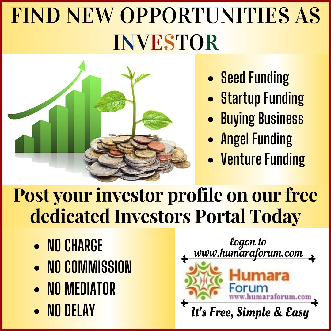 rajdeeptech's tweet photo. Limited #funds in hand restricts u 2 start as an #investor. We have created a free #dedicated #investors #portal, so that people looking 4 small #funding can reach u 2 start together

#investormind #investing #investorshub #angleinvestor #startupfunding #investors #indianinvestor https://t.co/XXsbb5IC5o