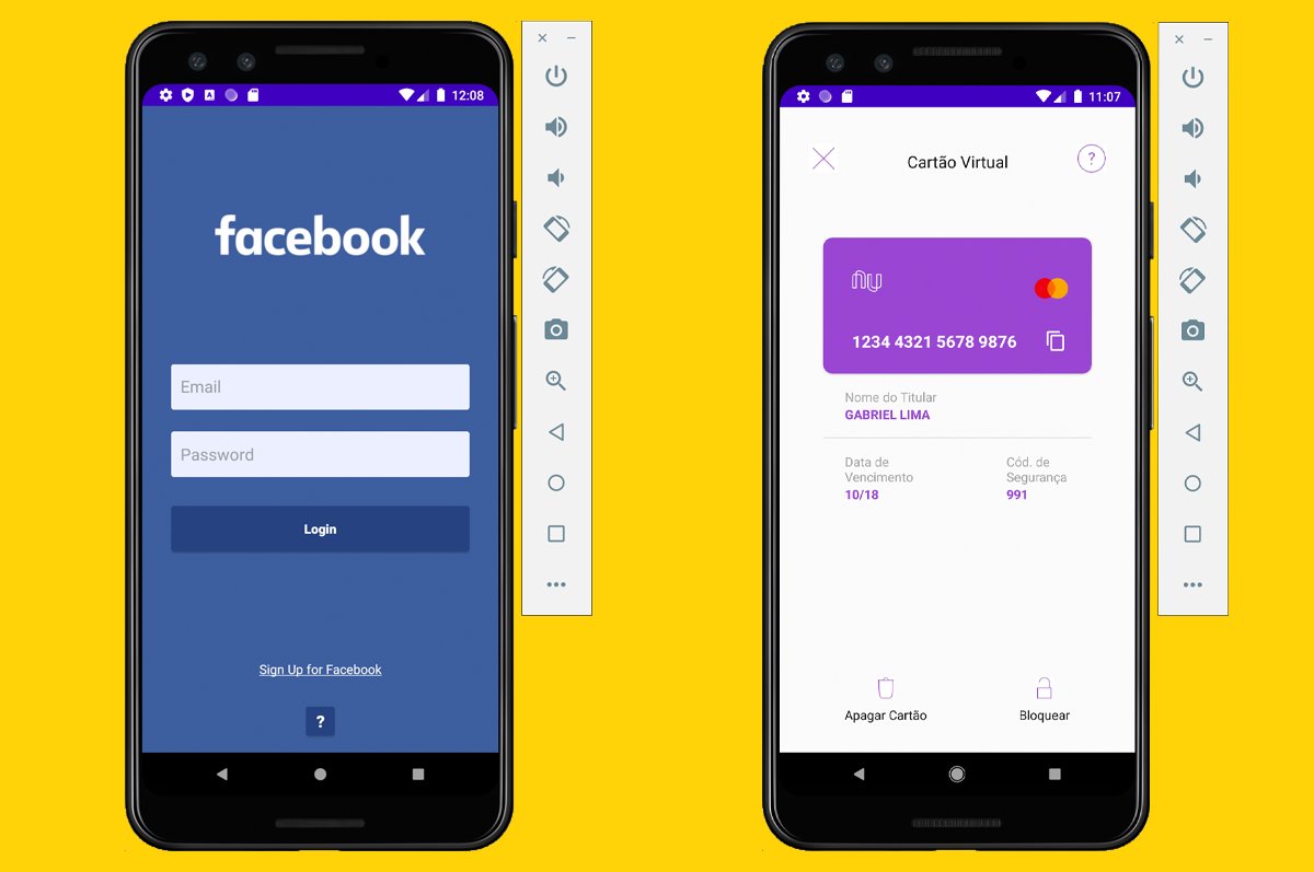 suspecie's tweet photo. Hoje participei de um desafio para recriar o layout do Facebook e Nubank utilizando Android + Kotlin, e ficou assim.

Para quem quiser ver o projeto: https://t.co/eg8TNKdiiN 

#android #kotllin #facebook #nubank #cellep #estacaohack #madcode https://t.co/FxEcJD7inr