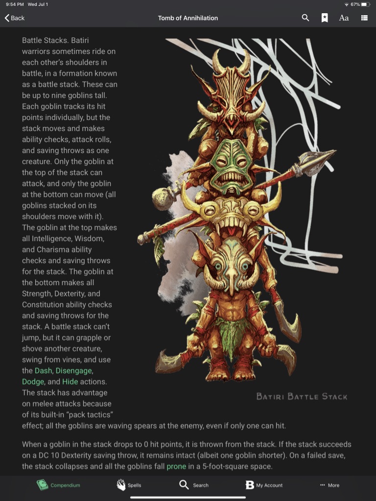 HungryScribbler's tweet photo. I was going to use the Batiri Battle Stack tactic in Lost Mine of Phandelver but didn't get a chance to.
#TombOfAnnihilation #Goblins #Batiri https://t.co/AX2zVWHESP
