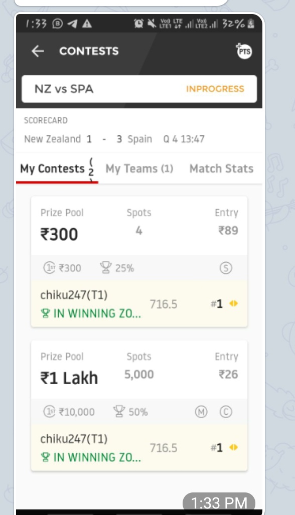AnandGupt4's tweet photo. @Dream11 @Bishnoitigers29
@FantasyTeams4U
@NBAfan2676 @Pralays11 @cric11forecast

Kindly suspend dream11 id chiku247

This guy is fooling innocent people by selling prime by creating fake channel. https://t.co/xH4VfYcskI