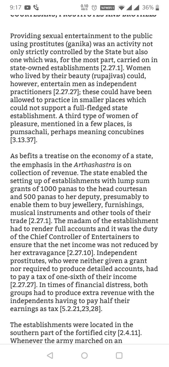  #Kautilya shastra clearly defines the hierarchy & hegemony.It also mandates tax structure and punishments for  #courtesan. @VertigoWarrior @SortedEagle https://www.sabhlokcity.com/2011/12/chanakyas-well-regulated-system-of-prostitution-in-ancient-india/ 5/n