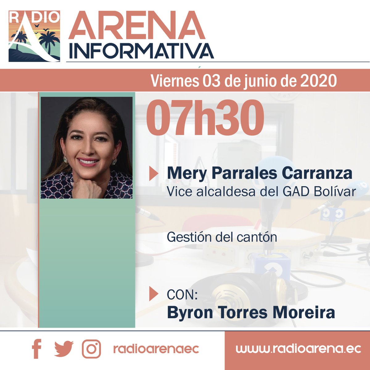 RadioArenaEc's tweet photo. Sintonice Radio Arena 93.7 

Mery Parrales, nos habla sobre su gestión como vicealcaldesa, con Byron Torres

Escúchenos en audio real a través de la https://t.co/wzv9OaKJ70 https://t.co/z64RzTk64m