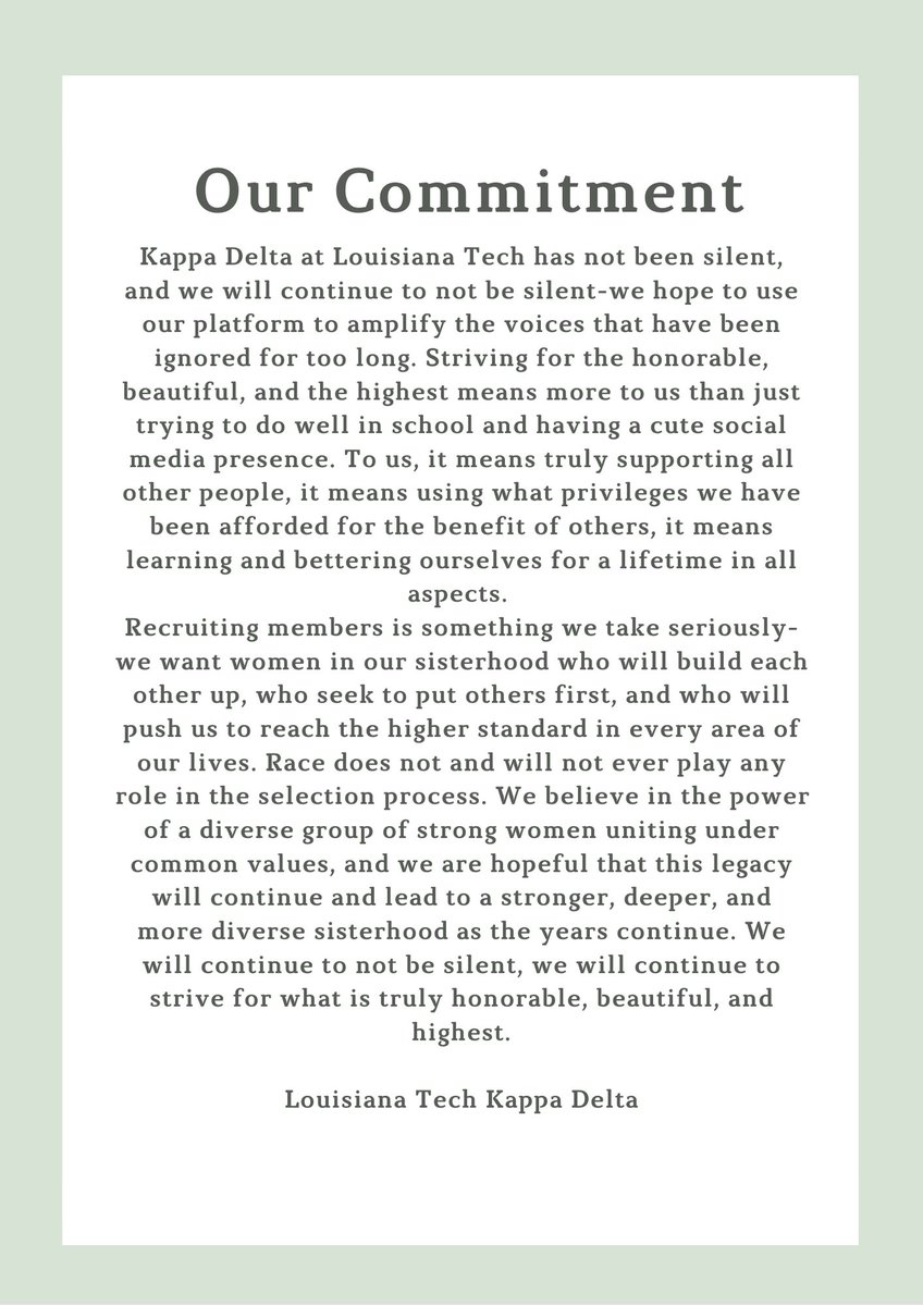KappaDeltaAX's tweet photo. Please take a moment to read our sincere commitment to cultivating and promoting diversity. We will not be silent. https://t.co/quqhXz9PlJ