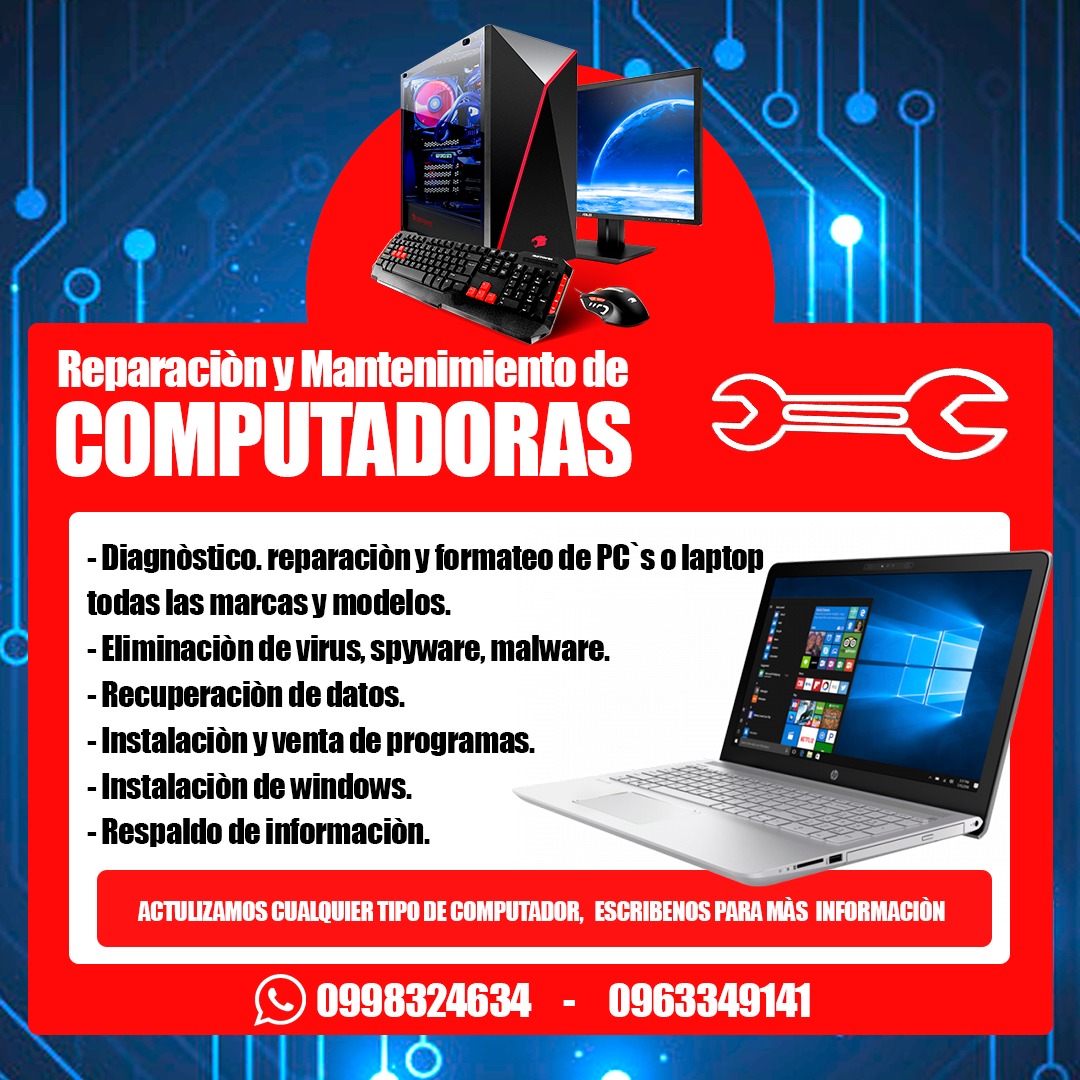 Uživatel Máshistoriasquecontar Na Twitteru Pᴜʙʟɪᴄɪᴅᴀᴅ Reparación Y Mantenimiento De Computadoras Al 0998324634 O Al 0963349141 Tus Necesidades Técnicas Al Cuidado De Expertos De Confianza Https T Co Hottkx01ik