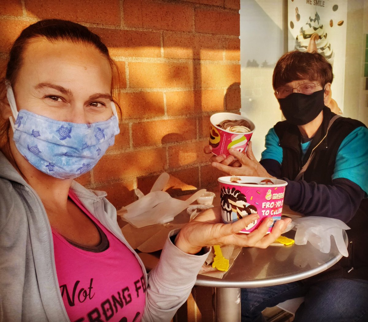 maryrenouf's tweet photo. Menchies with my mama! Ever since I was a kid, when I have to go to the doctor my mama would take me for a treat afterward. #phase2 #wemissedthis #amenchiesadaykeepsthedoctoraway #froyoaddict https://t.co/geuVyg3DLE