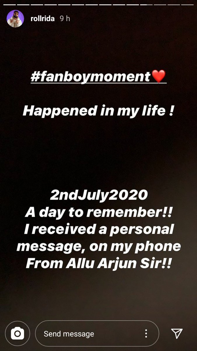 DornalaW's tweet photo. Fan moment For our very own @RollRida garu for #Arupu
Got an Appreciation message peronally and in social media from @alluarjun bhaii
#Pushpa #AlluArjun #RollRida @meerabathini congrats both of you for the #Arupu ๐ https://t.co/hXXMq2HIJm
