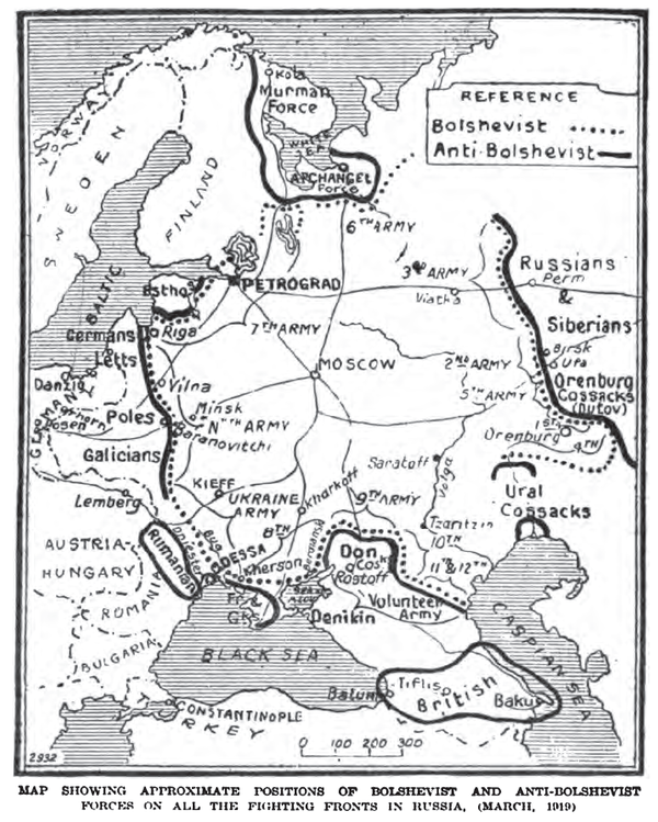 Meanwhile the Russian Civil war was underway. As part of the Allied intervention against the Bolsheviks, an international expeditionary force sailed to the Ukraine in early 1919 including 2 divisions of the Greek army.