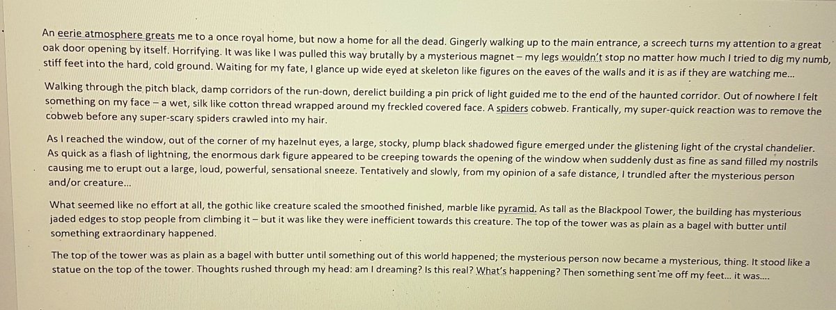 My writers of the week go to Ethan N, Lauren H and Matthew W. So impressed this week with the way these students have really worked to improve their accuracy. Using this image as a stimulus was a challenge and they smashed it! <a href="/KbaKs3/">KS3 English KBA</a> <a href="/KBAEnglish/">KBA English</a> <a href="/KBA_Achieve/">Sean Cowley</a> <a href="/DinoDiSalvo/">Dino Di Salvo</a>