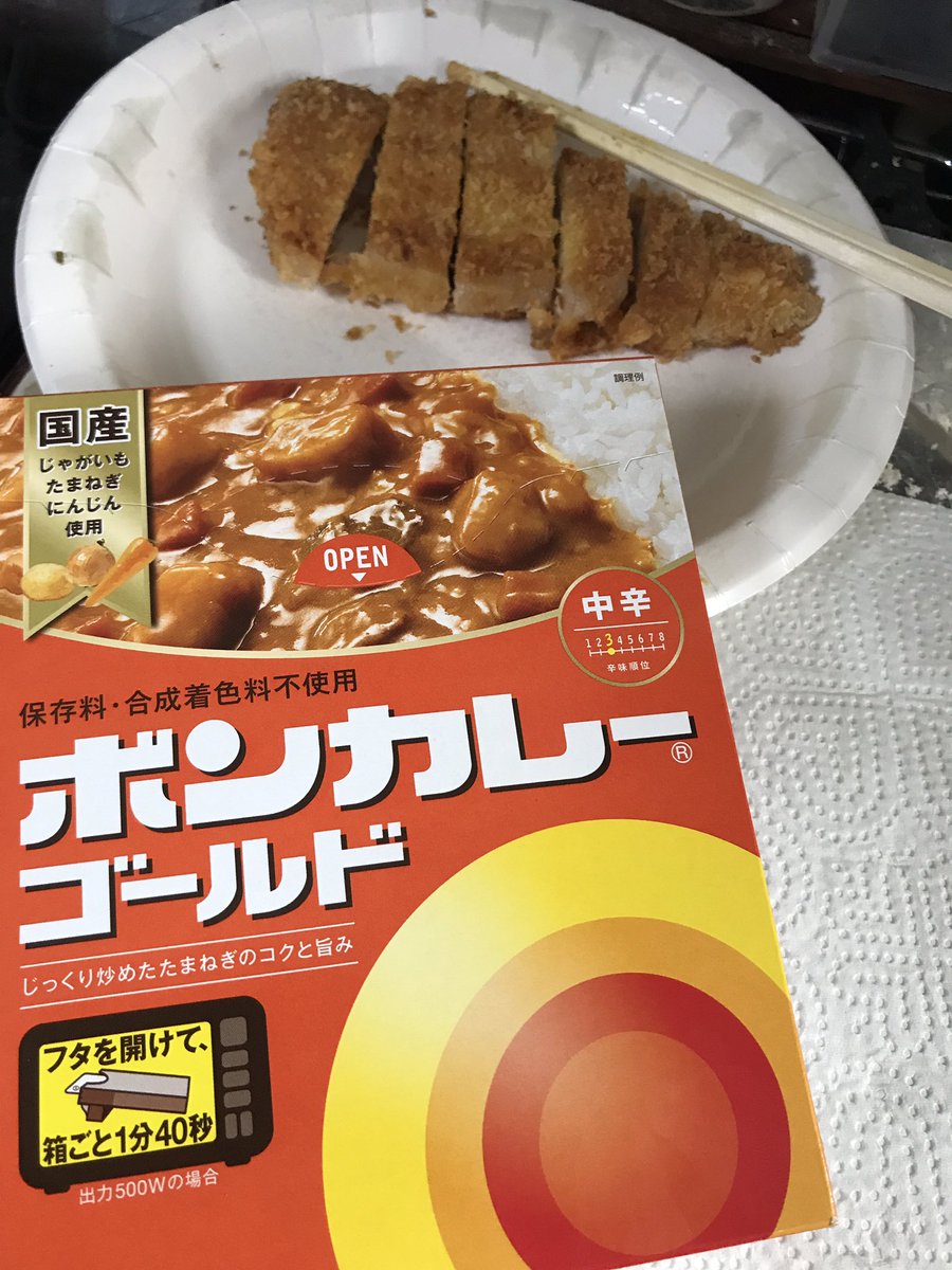 ライサンダー 酒とおつまみ トンカツをカットして 日本人の魂 ボンカレー よし カツカレーԅ ԅ まずい訳ないよなぁぁぁぁぁぁぁぁぁ ｸｩｰｯ O 酒 カツにボンカレーたっぷりつけて わかるやろ 美味いのわかるやろ 食いたい