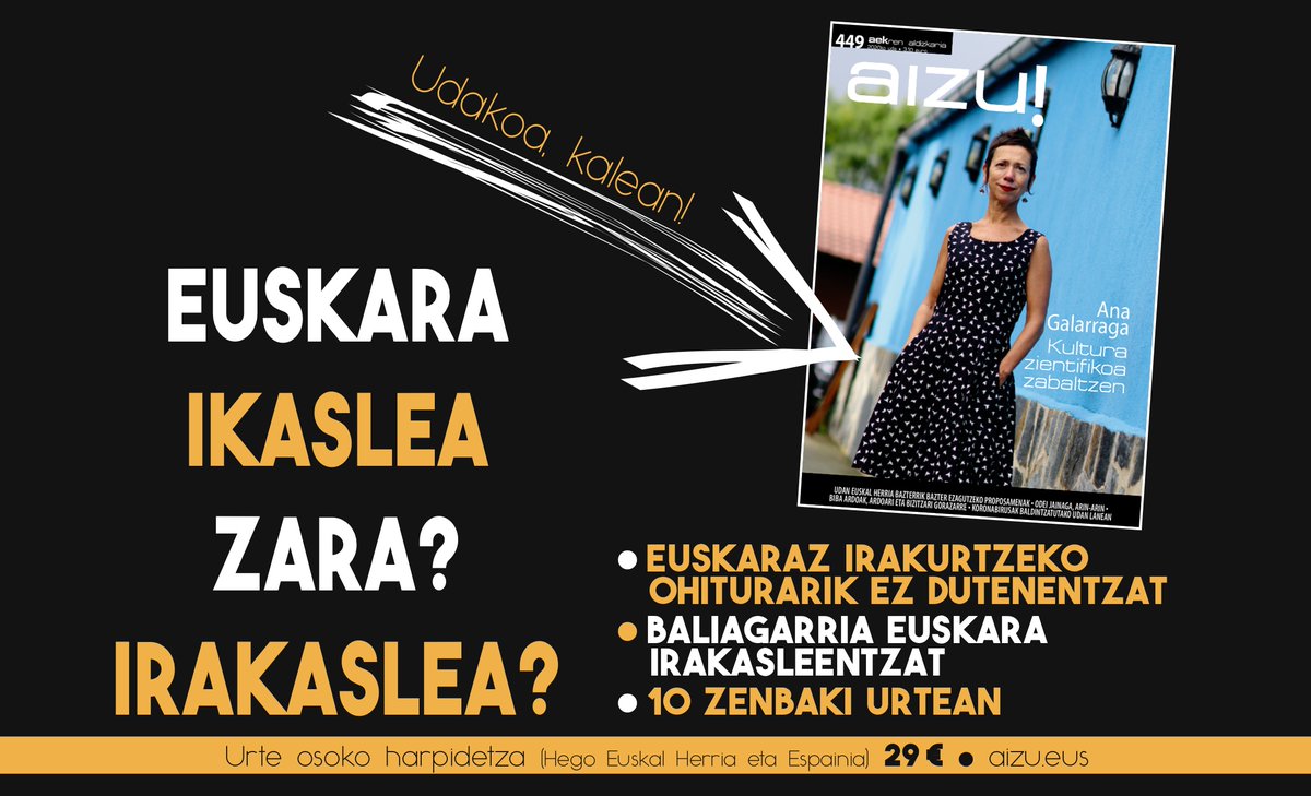 Laster izango dugu udako @AIZUaldizkaria etxean, euskaltegian, kioskoetan... Harpidetza egin nahi? https://t.co/NJESYFyjHr https://t.co/REclkwVp44