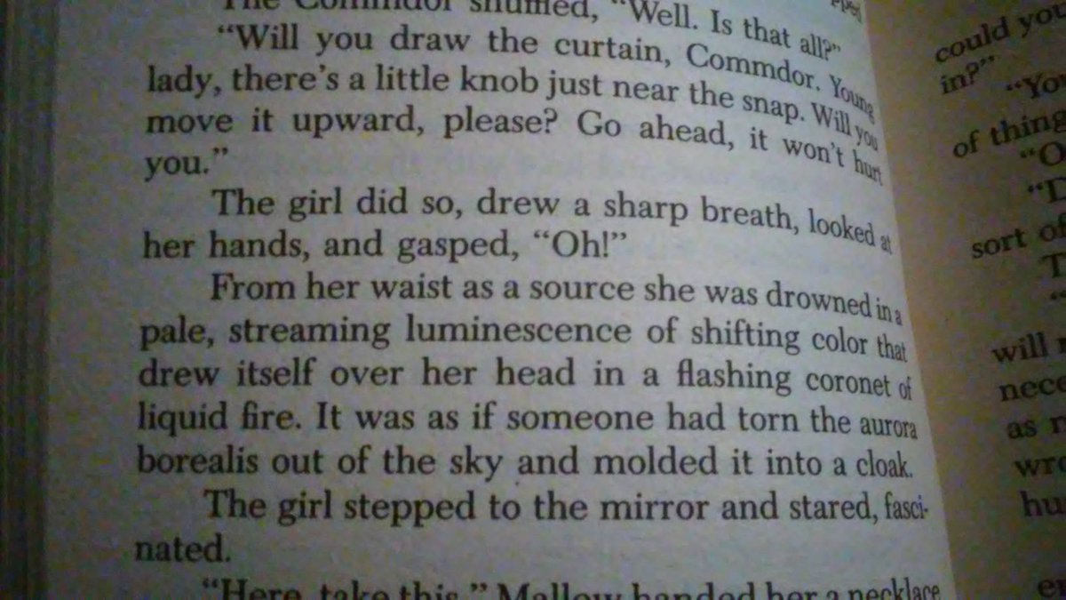 Who said there are no female characters in Foundation? Right here we have "one of the Commdora's girls," presumably a servant, whose only role is to be awed by Hober Mallow's fancy jewelry.