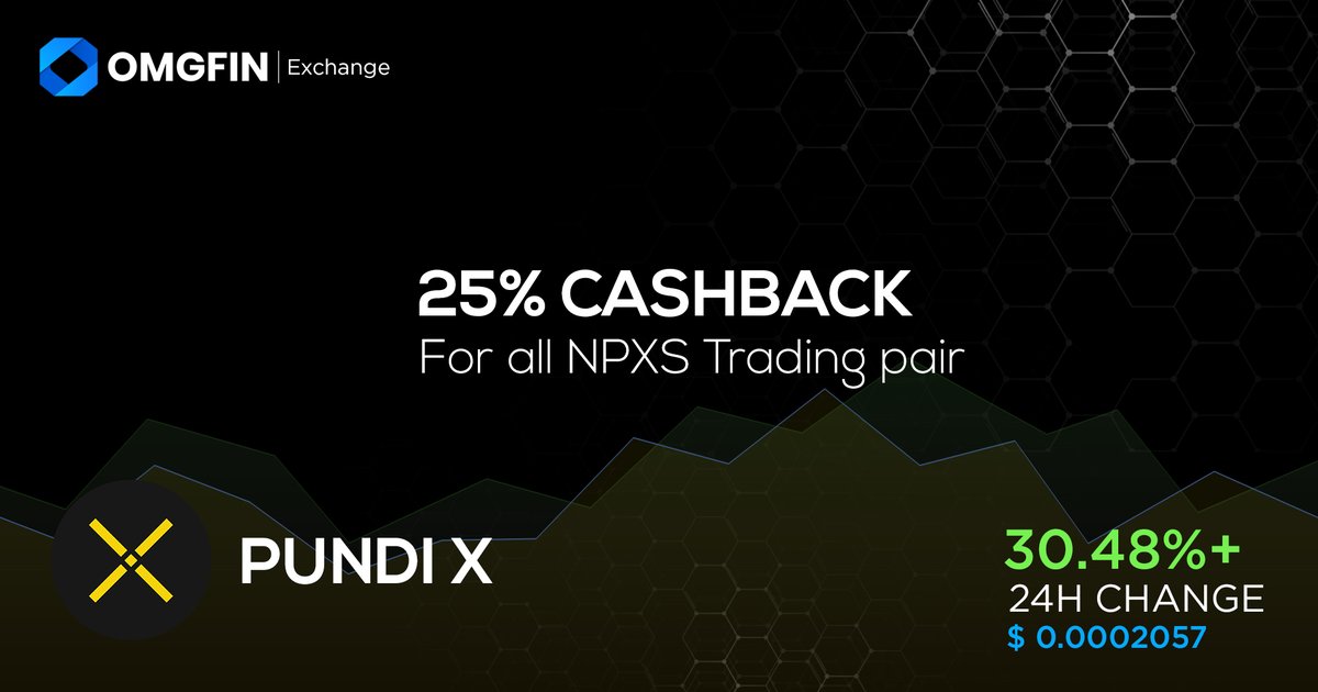omgfin's tweet photo. for this day, the Biggest riser coin is PundiX , its rise up 30.48%. Get 25% cashback on trading fees at OMGFIN for all NPXS trading pairs.
@coingecko @CoinMarketCap @Cointelegraph
#exchange #StayHomeSaveLive @PundiXLabs
#pundix https://t.co/w5b3jakcoE