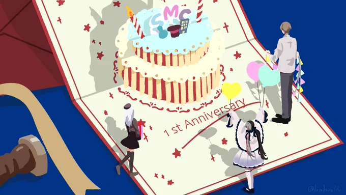 うわーん1年だっておめでとうこれからも末永く。
 #SMC組一周年
#はかせレポート 
#れなの鳥っくあーと 
#加画美 