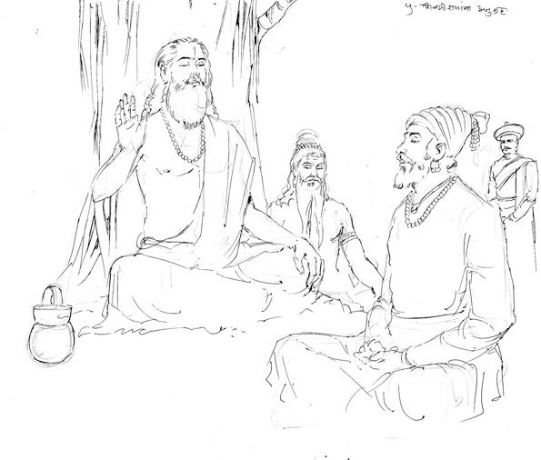 १६४९ च्या आस पास छत्रपती शिवाजी महाराजांना रामदास आणि रामदासी संप्रदायाचे माहात्म्य कळल्यावर त्यांनी समर्थांची भेट घेतली आणि शिंगणवाडी येथे महाराजांनी गुरूपदेश घेतला.(11/26)