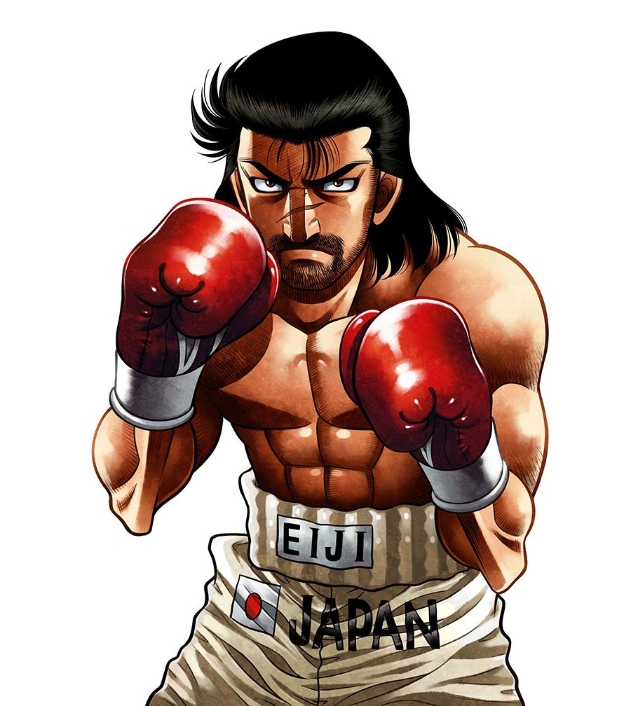 Let's start with his design. The most notable things about it are his beard and scar. His beard gives him an aura of experience and maturity that no other person in Ippo's life (besides the coach and Ricardo) has, giving Date a unique feel to him that other characters don't have.