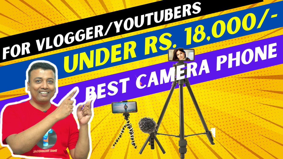 TechnicalTmax's tweet photo. Doston 🙏,  Best Camera phone for youtubers, vloggers, travellers kaun sa hai? 💥💥💥  Dekhiye mere saath. 

Watch Now: https://t.co/CmCL37sWxQ

#REDMI #TmaxTechnical #Xiaomi #realme6Pro #Samsung #Vivo #JioPlatforms https://t.co/WPHUWPwp4h