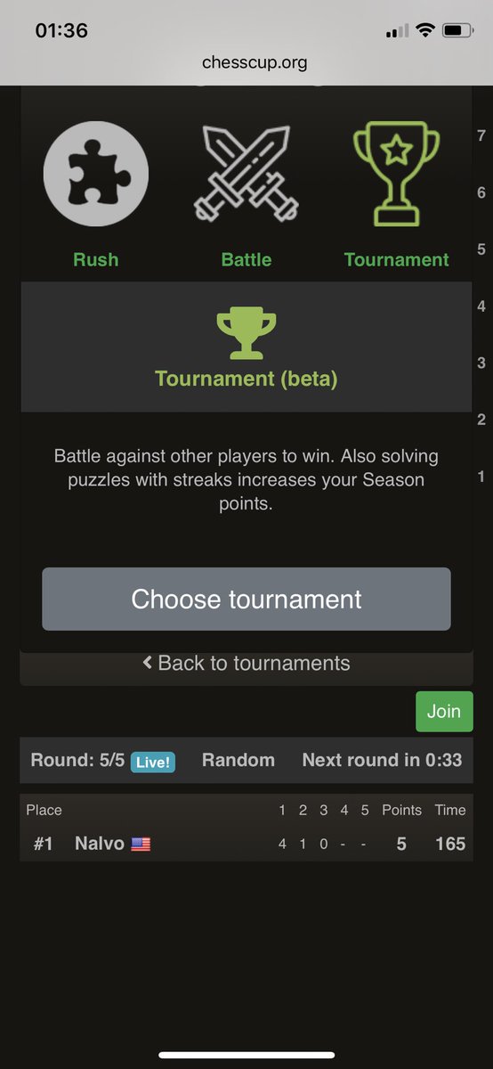 Tournament Puzzle Mode is finally released by the #chesscup free chess puzzles project @puzzlerushchess. Outstanding 🥺