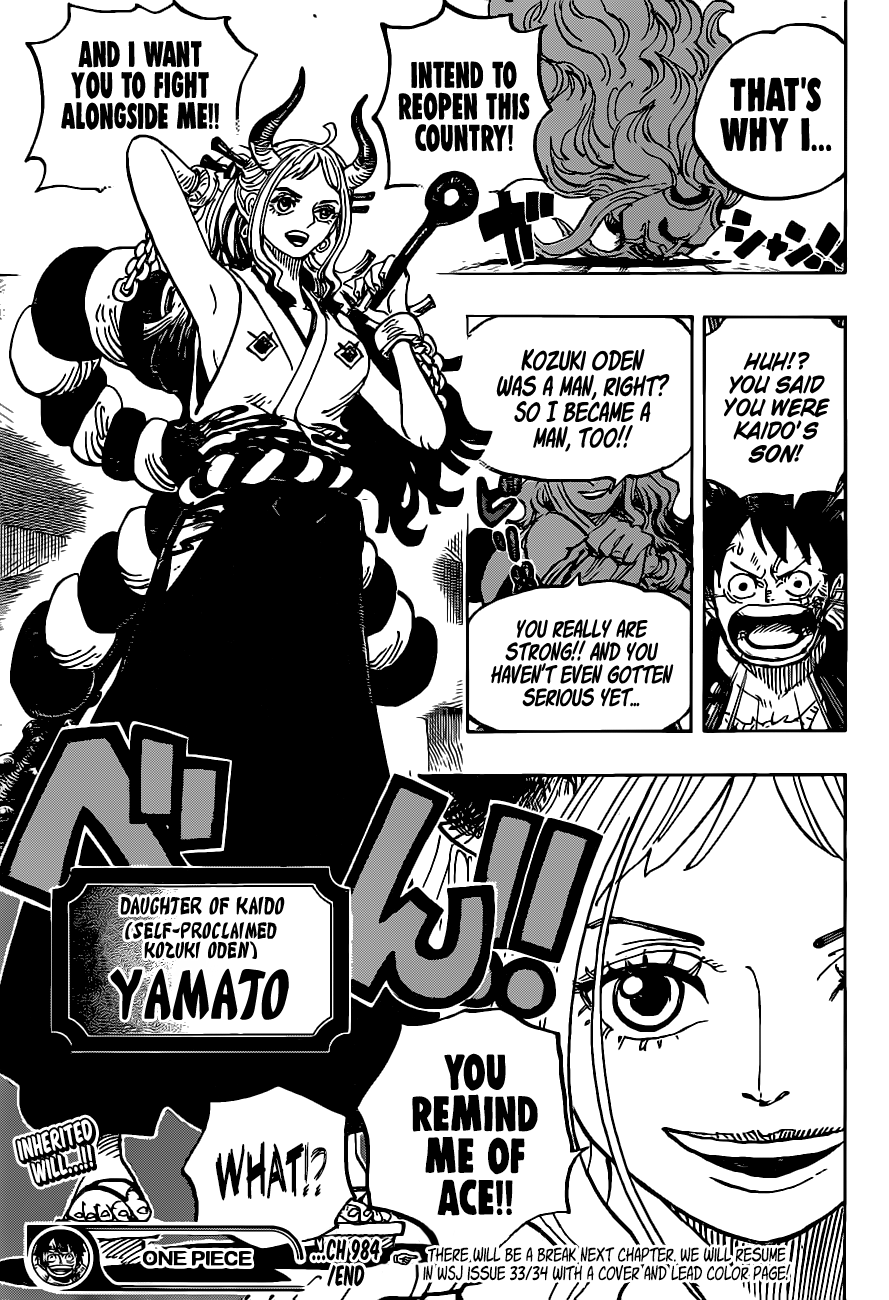 Syizel 18 Dec Best Fcking Chapter In Wano So Far Yamato Is Actually A Girl Kaido And All Stars In One Panel Izo And O Kiku Finally Meet Up Wano Is