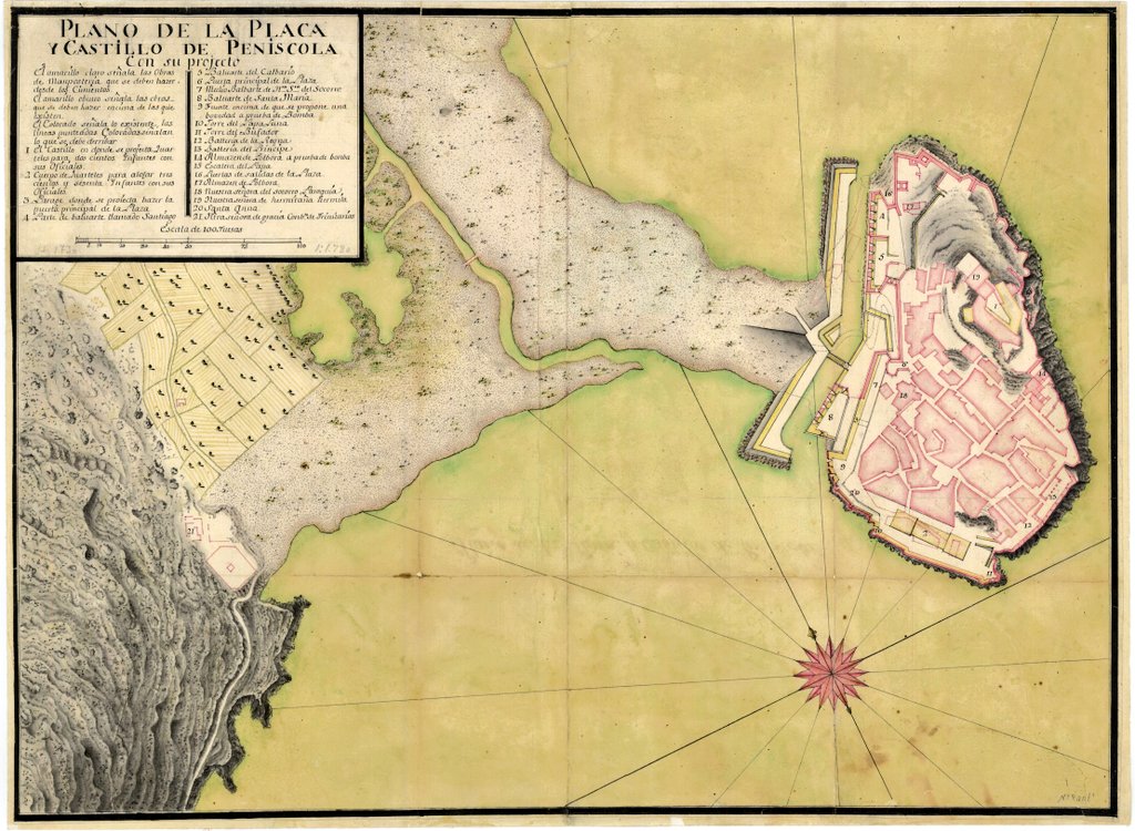 En nuestros #ViajesDesdeCasa hoy visitamos Peñíscola, con su castillo templario y murallas renacentistas, encargadas por Felipe II a Antonelli (📷 Plano de la plaza y Castillo de Peñiscola, ca. 1730).

Visita, consulta y viaja con la bibliotecavirtualdefensa.es #PatrimonioDeDefensa