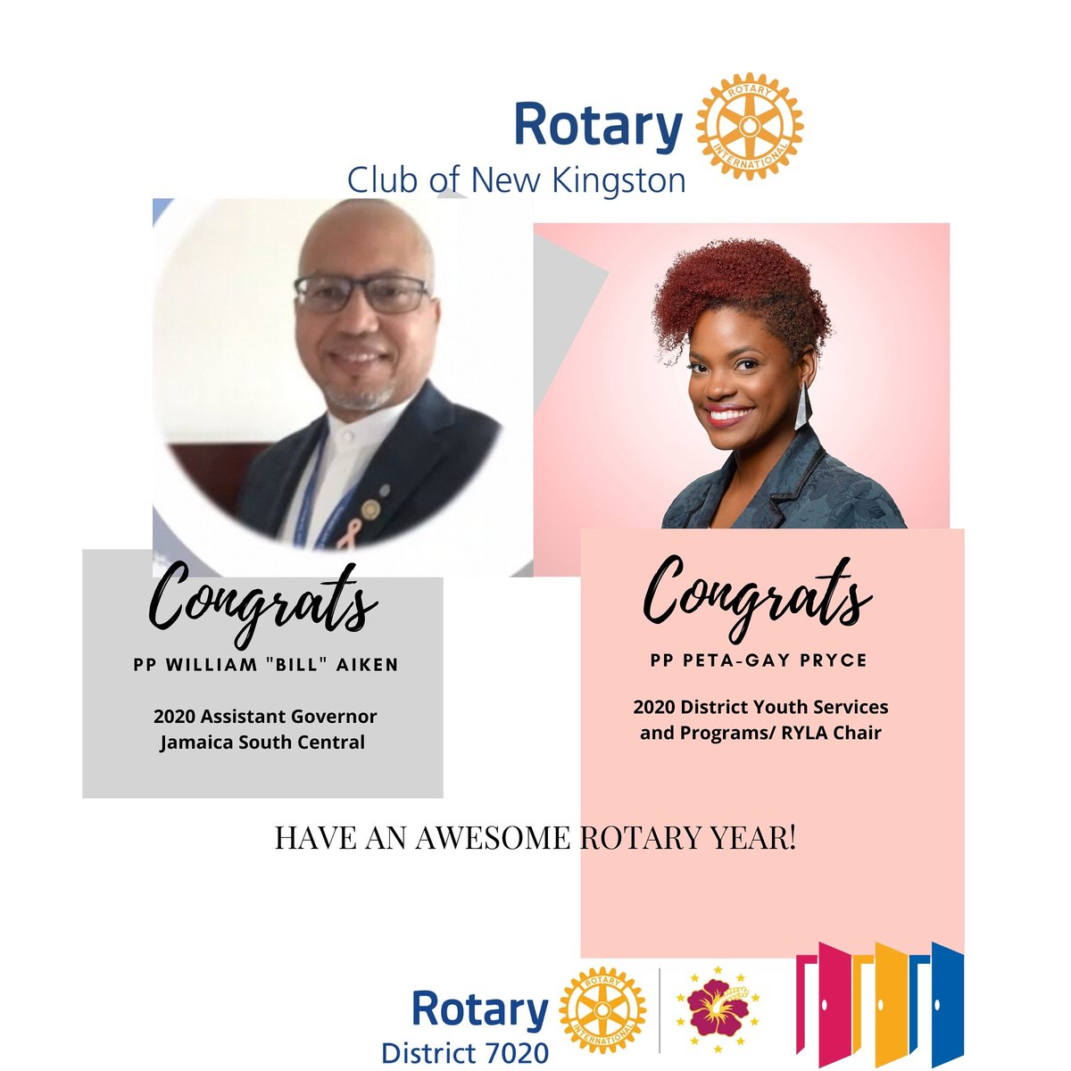 newkgnrotary's tweet photo. The RCNK family is bursting with pride to have District Youth Services and Programs/RYLA Chair Peta-Gay and Assistant Governor Bill representing at the District level and displaying stellar leadership. Congrats to you both 🎉🥳 #leadershipinRotary #RCNK #rotaryclubofnewkingston https://t.co/jvugFWM4FR