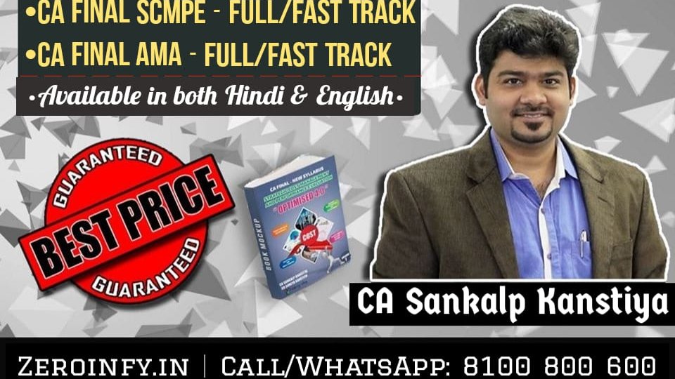 #CAFinalCosting New/Old Syllabus Full/Fast Track Latest Videos in Hindi & English by #CASankalpKanstiya⁣⁣
⁣⁣
Link- bit.ly/CA_SankalpKans…⁣
⁣⁣
•Free Important Notes/Videos by Sankalp Sir- bit.ly/Imp_SankalpSir⁣⁣
⁣⁣
Call/WhatsApp: 8100800600