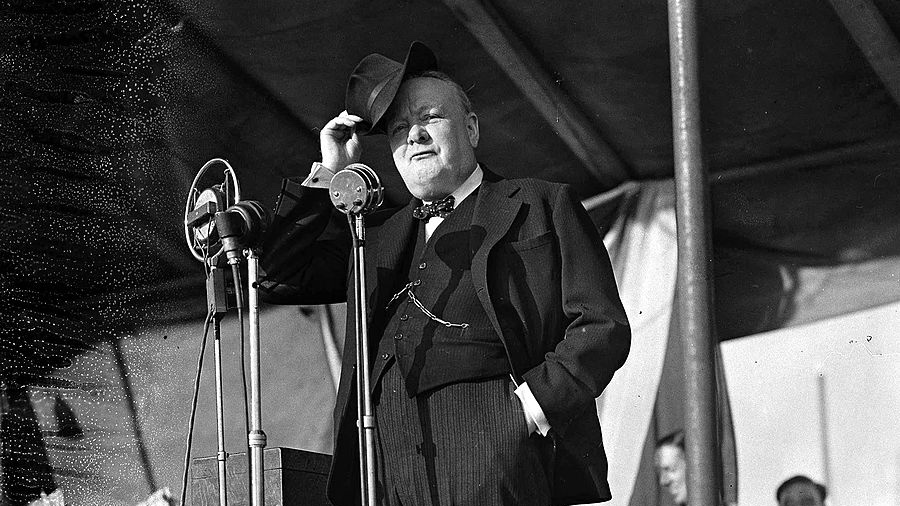 On the issue of housing, Churchill was cheered after championing private enterprise:‘Look out. Hold on to your chairs. This is one you will not like – two thirds of the houses built before the war were built by private enterprise.He told the protestors to ‘have a good boo'