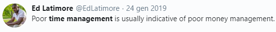 Time is an important part of a boxing match, and the advice of a boxer and businessman as  @edlatimore is always appreciated: