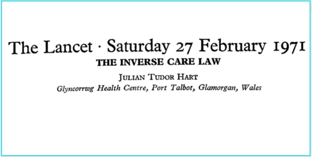 The Enduring Power of the  #InverseCareLawQ: Ever read a paper that resonates for days / months / years afterwards? Mine is from  @TheLancet 1971. I would love it to become obsolete, but its relevance endures, including in relation to  #COVID19  https://bit.ly/2Bejii0&nbsp;1/18