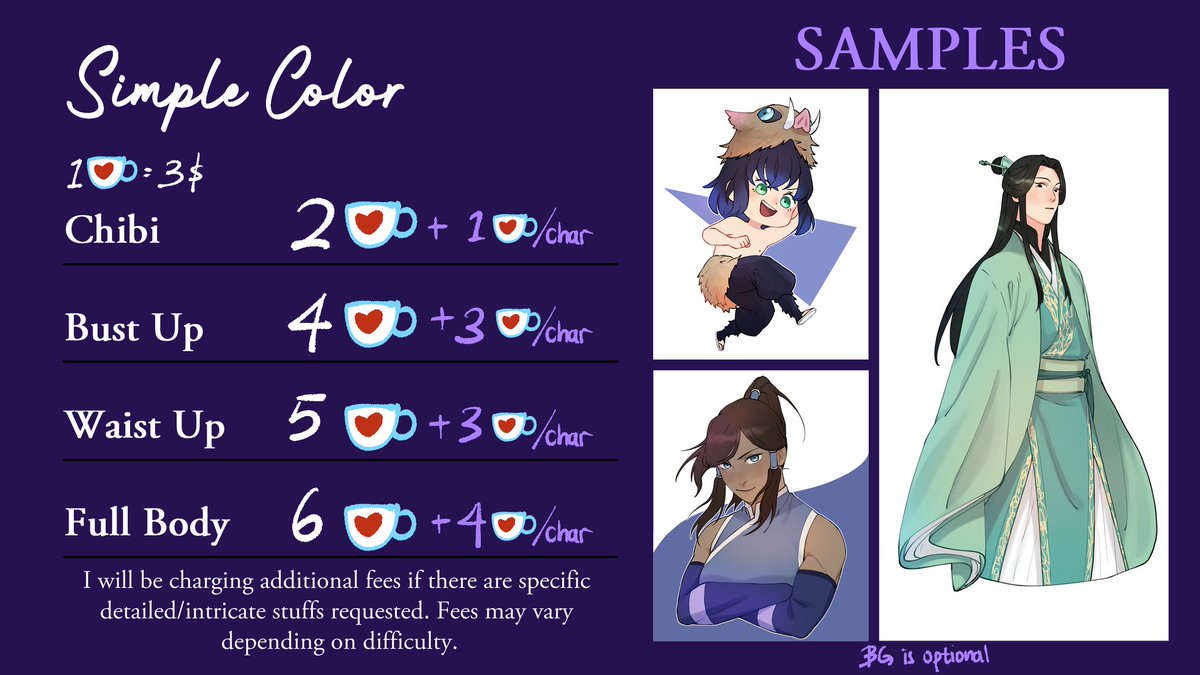 teachicken2's tweet photo. RTs appreciated! 💖
Comms open again!

🌟What's New:
1. A lil price update
2. New category offered

More info in the pics below, please read carefully 🤗

Check some comms result in the replies ⬇️ https://t.co/hjc0oAwfvb
