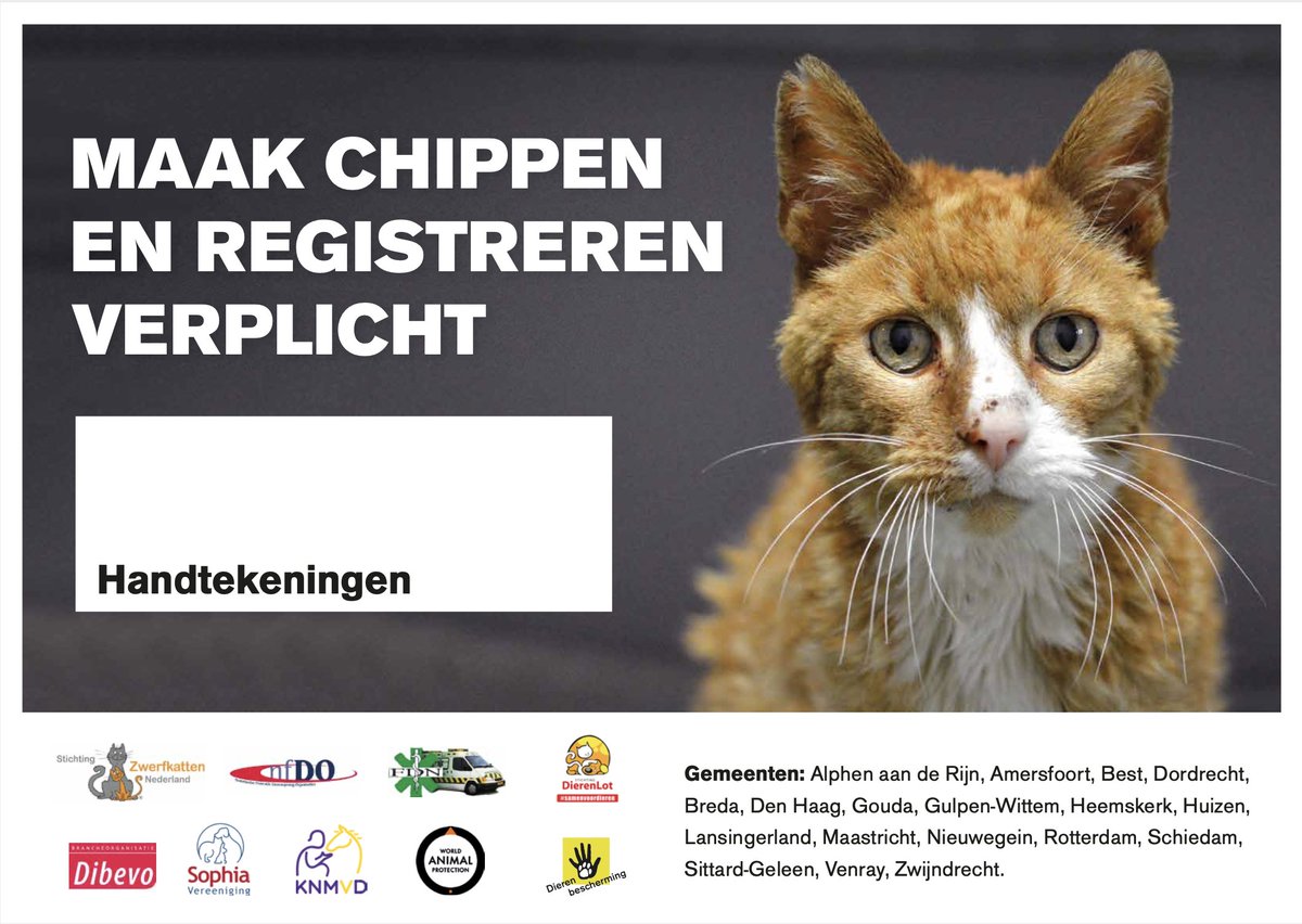 Om 10:50 uur overhandigen we namens alle ondertekenaars dit bord, met aantal handtekeningen, aan de Tweede Kamercommissie van LNV. Je kunt live meekijken om de reacties te zien via bit.ly/3ge5OSd. Volg dit draadje👇 en/of de hashtag voor updates. #maakchippenverplicht