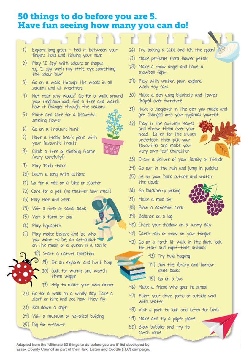 GlosCC's tweet image. Stuck for ideas at home with young children? We have created a list of 50 things you can do before the age of 5. Have fun seeing how many you can do! orlo.uk/ag9hJ  #gloscommunity