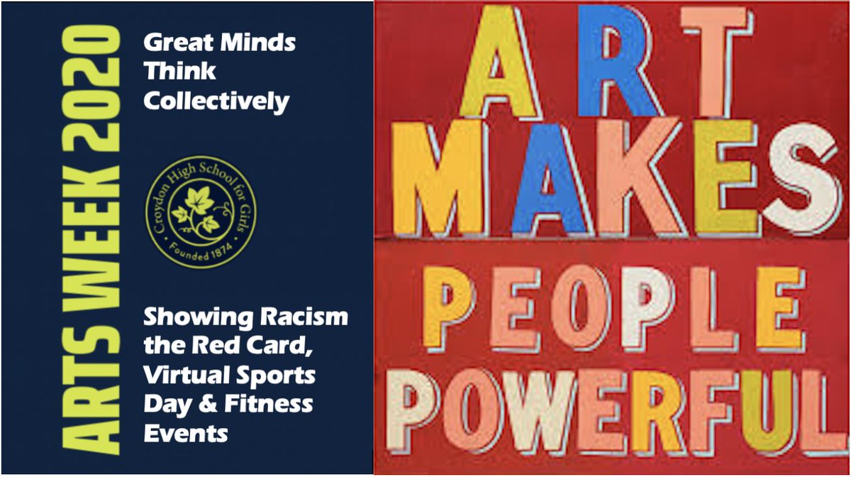 #ArtsWeek2020 Today is #GreatMindsThinkCollectively Time to Show Racism the Red Card! In houses, students will get active in our virtual sports day! We can’t wait to see their teamwork &amp; competitive spirits whilst celebrating their differences. #Diversity <a href="/CroydonHighPE/">Croydon High Sport</a> #GDST