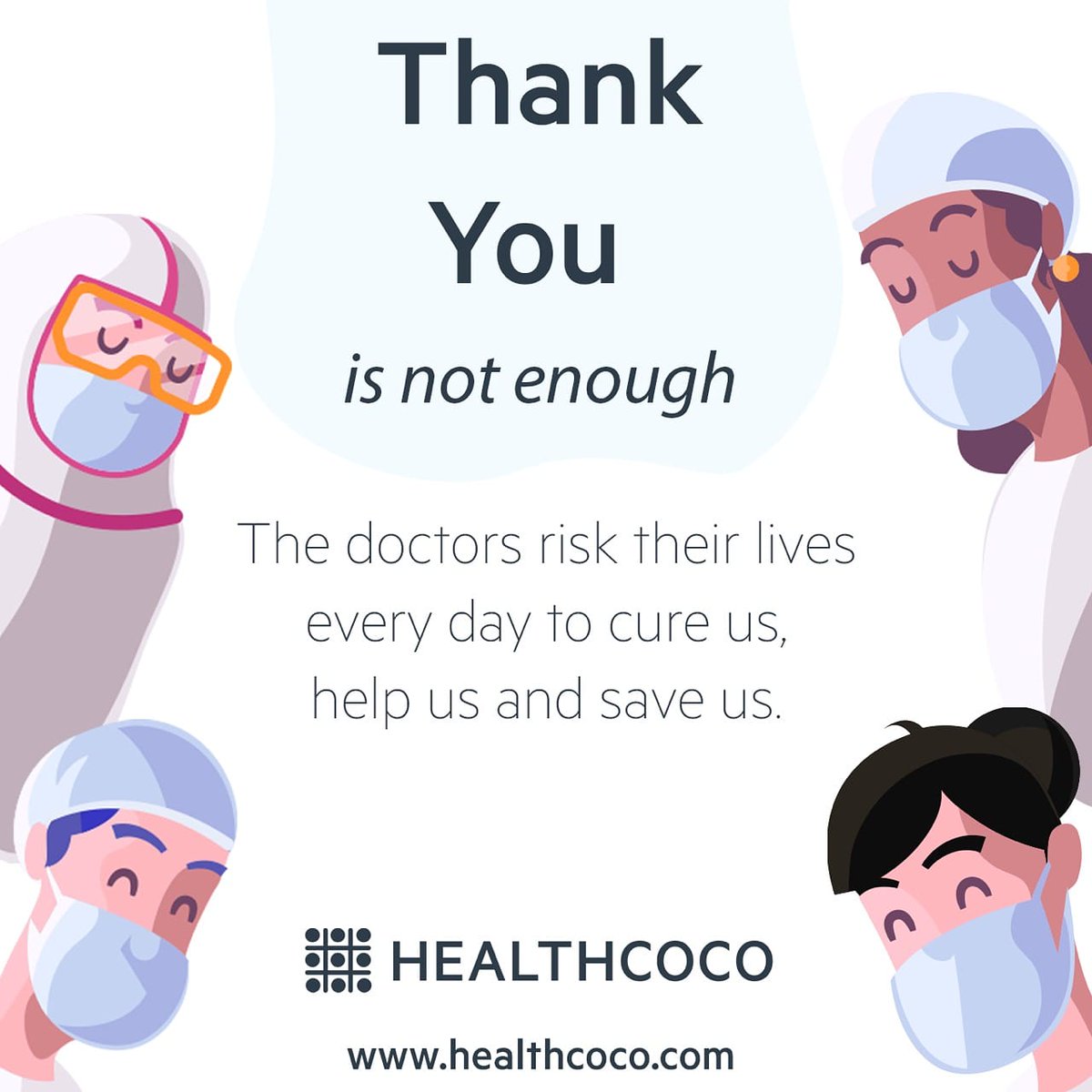 healthcocoCOM's tweet photo. Thank you is not ENOUGH 
On Doctor’s Day, I salute our brave Doctors who have been leading the battle against COVID-19 at the forefront.  Nation salutes their devotion and sacrifice.

#healthcooc #doctorsday #DoctorsDay #doctorsday2020 #coronaworries🇮🇳🇮🇳 #covidfighters https://t.co/Yd84x9LNpq