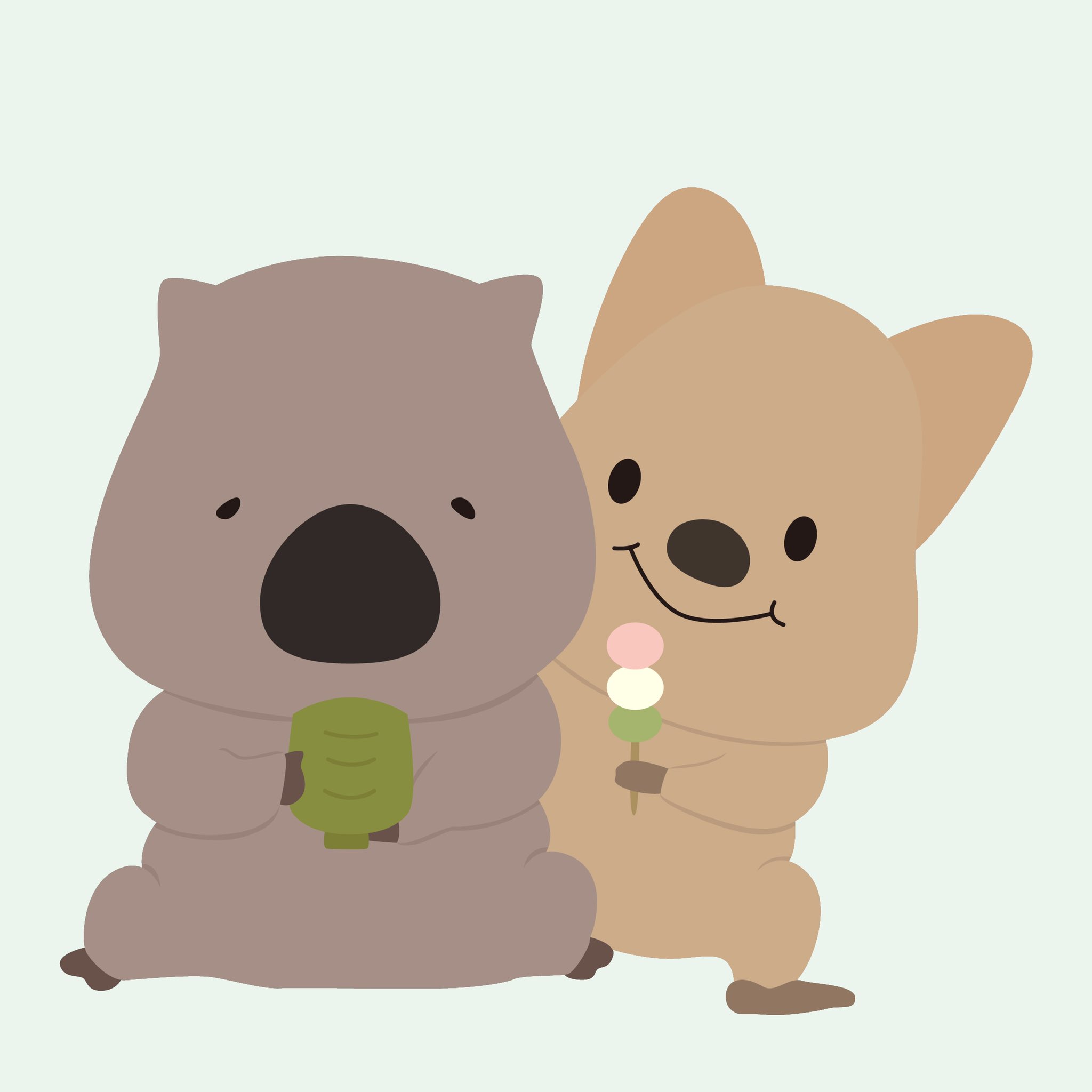 おおはらつかさ クオッカとウォンバットって似てると思ってたけど ウォンバットのほうがつぶらな瞳でした 笑 ウォンバット クオッカ イラスト イラストレーター T Co Yvhlyhz2nm Twitter