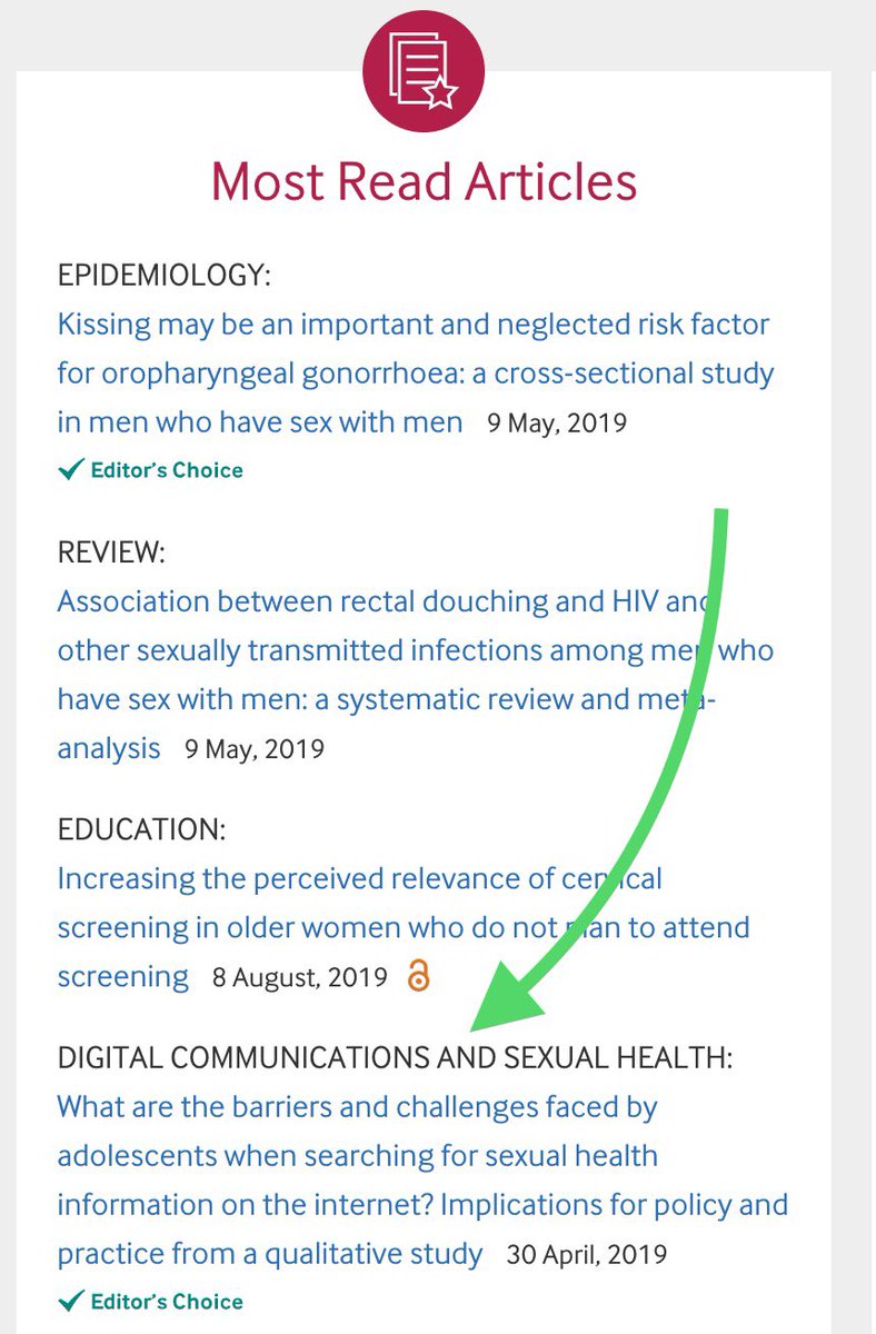 SPHSU_SocRels's tweet image. 🔎 We spy a paper by our @theSPHSU colleagues on the @STI_BMJ #MostReadArticles list, &amp;amp; #EditorsChoice too! Congratulations to all involved - @susanpatterson0 @mcd_li @PaulFlowers1 @HiltonShona

#qualitative #sexualhealthresearch 

PAPER 👉 sti.bmj.com/content/95/6/4…