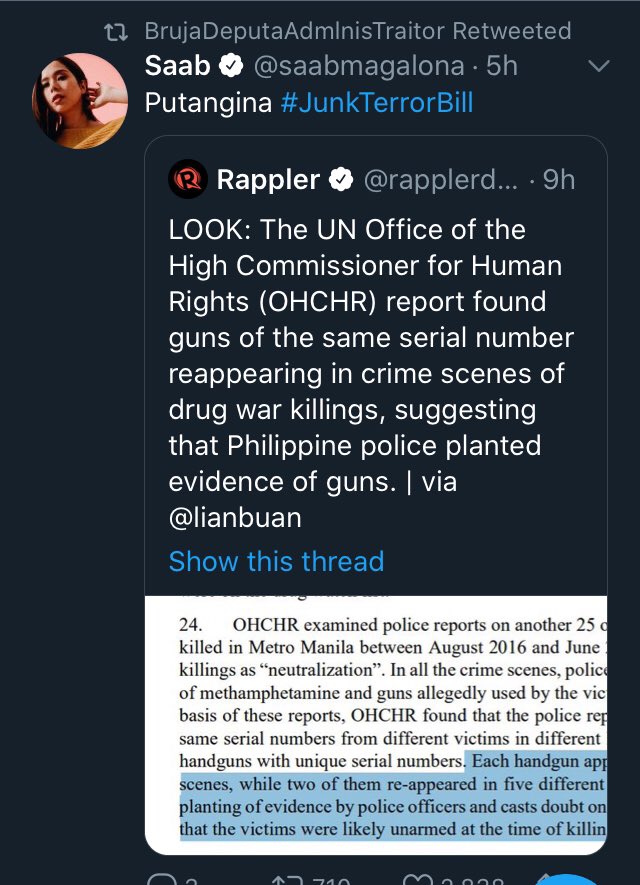migstower's tweet photo. @troyosaki @jackstrawarts #SupportUNHRC on the ground investigation of human rights abuses. The only way we can pressure the Phil government in junking the ATB! #JunkTerrorBilllNow https://t.co/hWfHurmAQ1