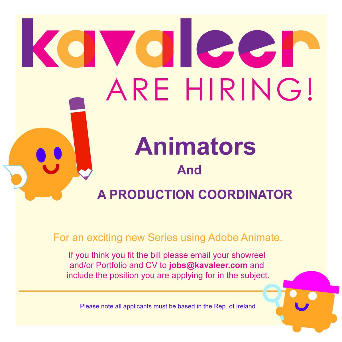 We’re looking for #adobeanimate animators for our exciting new show @alvaandtrolls! Get in touch :)