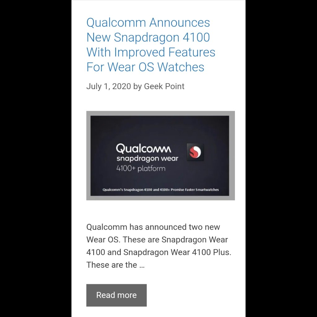 __geekpoint__'s tweet photo. Qualcomm has announced two new Wear OS. These are Snapdragon Wear 4100 and Snapdragon Wear 4100 Plus.
To read more click on the link
https://t.co/InkVIbiIyE
#Snapdragon #Snapdragon4100 #Snapdragon4100plus #Qualcomm #WATCH #wearos #watchgear https://t.co/3cNAk8lQbk