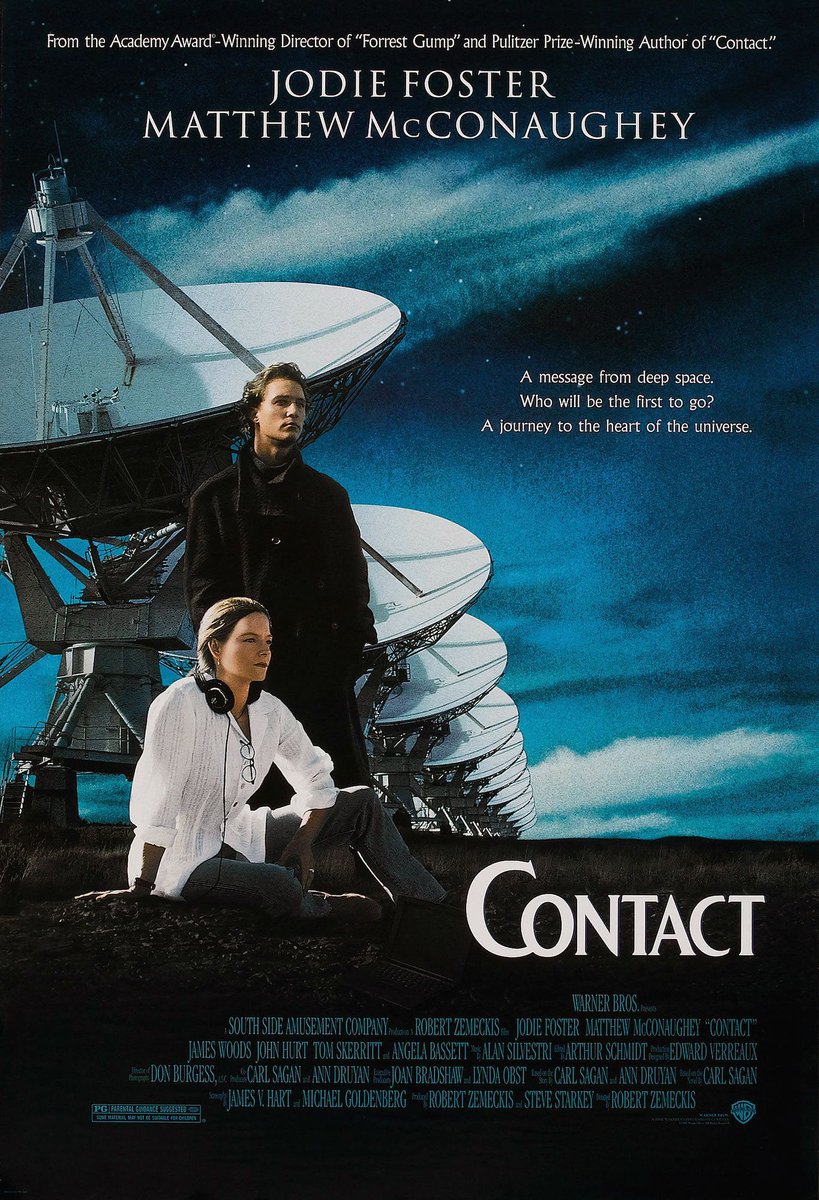 106. CONTACT (1997) -- Film yang dibikin berdasarkan novelnya Carl Sagan dengan judul yang sama. Bercerita tentang seorang ilmuwan yang menemukan penemuan yang menghebohkan dunia. Tontonan wajib buat yang sedang "Pursuit of the Truth."