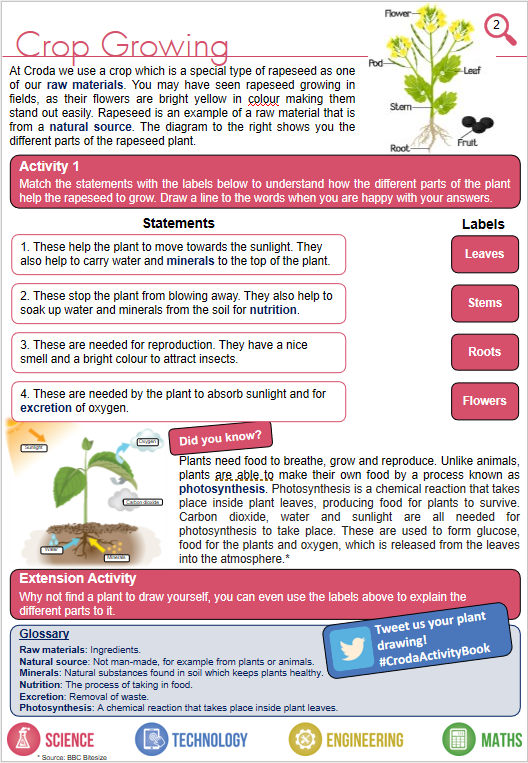 CrodaSTEM's tweet photo. Croda Activity Booklet pages 1 & 2! Learn about crops and seeds in these first two pages.
#STEM #CrodaActivityBooklet https://t.co/uBIGkofmH1